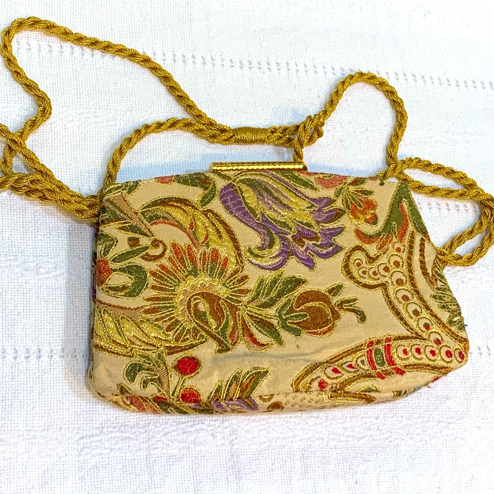 Rodo Tapestry Shoulder Bag with Gold Chain “Italy” vintage